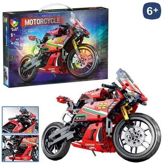 JUEGO DE CONSTRUCCIÓN MAQUETA BLOQUES XL MOTO ROJA 26 CM image 0