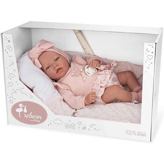 MUÑECA REBORN ARIAS 40 CM ALBA ROSA C/COJIN image 0