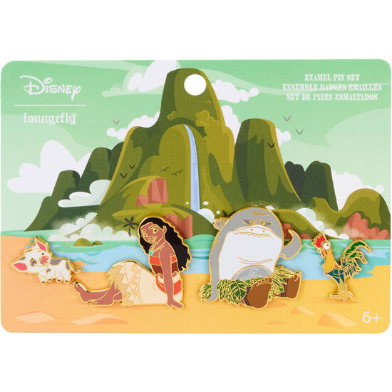 SET 4 ENAMEL PIN OCEAN WAVES VAIANA DISNEY LOUNGEFLY image 0