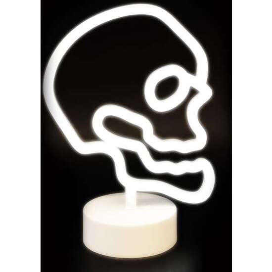 CALAVERA CON SOPORTE Y LUZ NEON 18X25 CM image 1