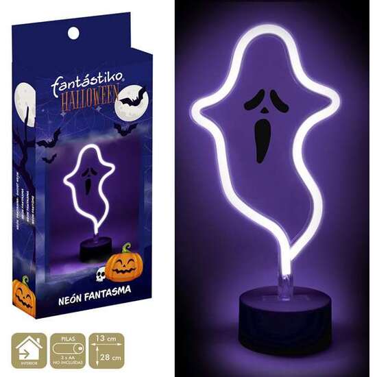 FANTASMA CON SOPORTE Y LUZ NEON 13X28 CM image 2