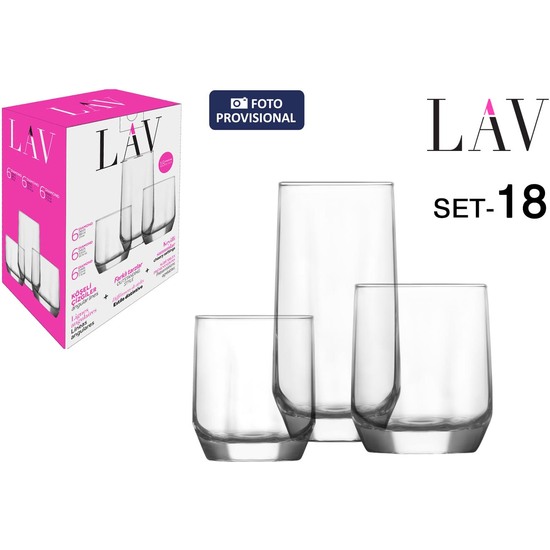 SET 18 VASOS DIAMOND 385/310/215CC image 0