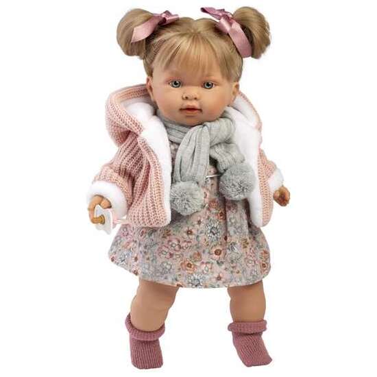 MUÑECA LLORONA ALEXANDRA CHAQUETA DE LANA Y BUFANDA 42CM image 0