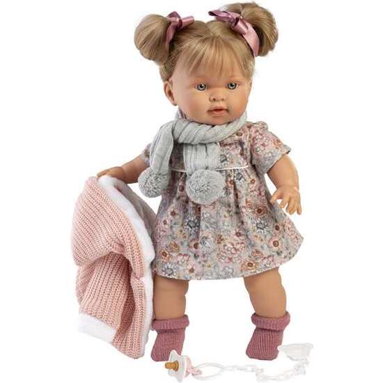MUÑECA LLORONA ALEXANDRA CHAQUETA DE LANA Y BUFANDA 42CM image 1