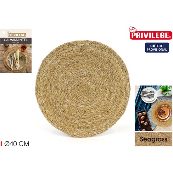 SALVAMANTEL SEAGRASS REDONDO 40CM PRIVILEGE image 0
