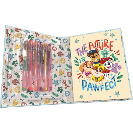 SET PAPELERIA CUADERNO + BOLIGRAFOS DE GEL PATRULLA CANINA PAW PATROL image 1