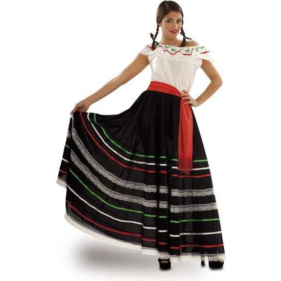 DISFRAZ MEXICANA VESTIDO Y FAJÍN TALLA XXXL image 1