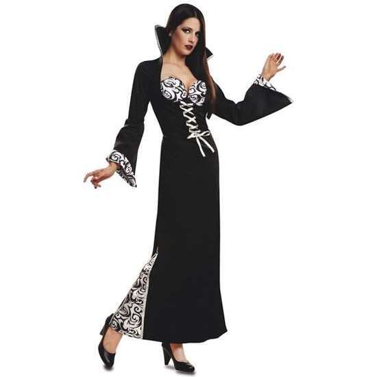 DISFRAZ VAMPIRESA BLANCO Y NEGRO ML MUJER  TALLA ML image 0