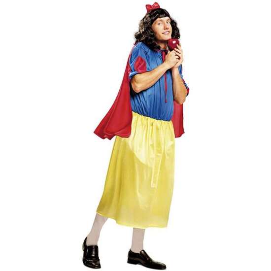 DISFRAZ BLANCA NIEVES HOMBRE CAMISETA, FALDA, CAPA Y DIADEMA TALLA XXXL image 0