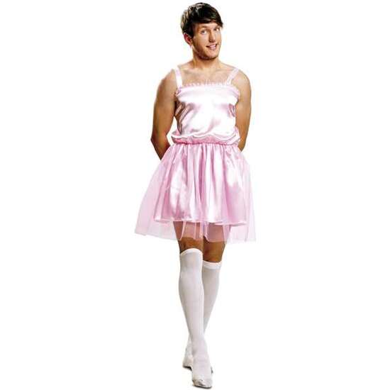 DISFRAZ BAILARINA ROSA HOMBRE BODY CON TUTÚ TALLA XL image 0