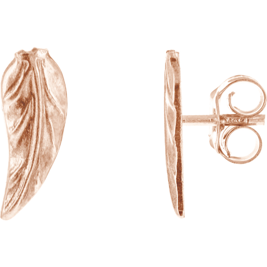 PENDIENTE HOJA ORO ROSA. image 1
