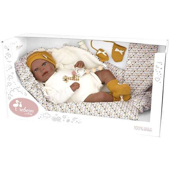 MUÑECA REBORN ARIAS 45 CM RAFAEL C/SACO PORTABEBE image 0
