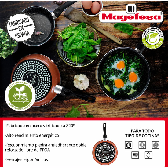 PACK DE 2 SARTENES 22/28 + BATERIA DE COCINA + 3 UTENSILIOS DE COCINA image 2