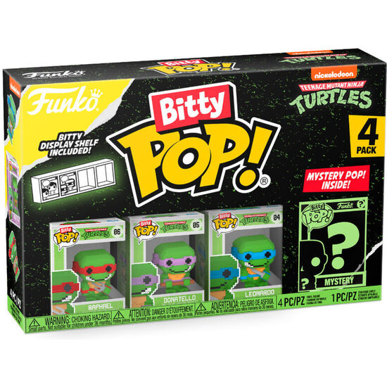 BLISTER 4 FIGURAS BITTY POP TORTUGAS NINJA SURTIDO image 0