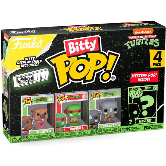 BLISTER 4 FIGURAS BITTY POP TORTUGAS NINJA SURTIDO image 1