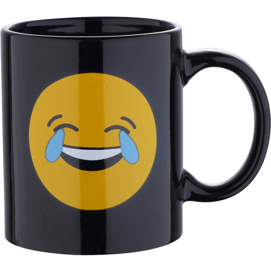 MUG 33CL GRES LAUGH BLACK EMOTICONO image 0
