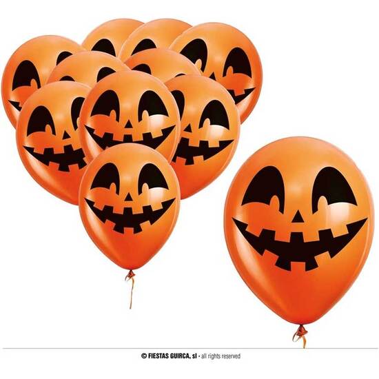 BOLSA 10 GLOBOS NARANJA CALABAZA 30 image 0