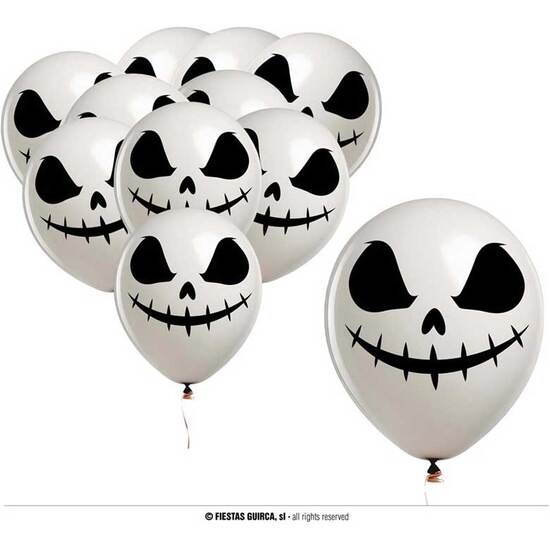 BOLSA 10 GLOBOS BLANCOS FANTASMA 30 image 0
