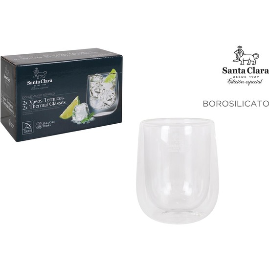 SET 2 VASOS TERMICOS BORO.250ML SANTA CL image 0