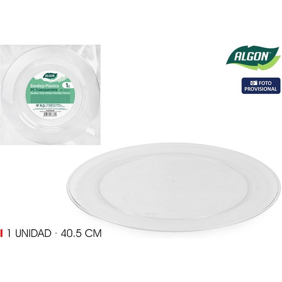BANDEJA PS RED. TRANSPARENTE 40.5CM ALGON image 1
