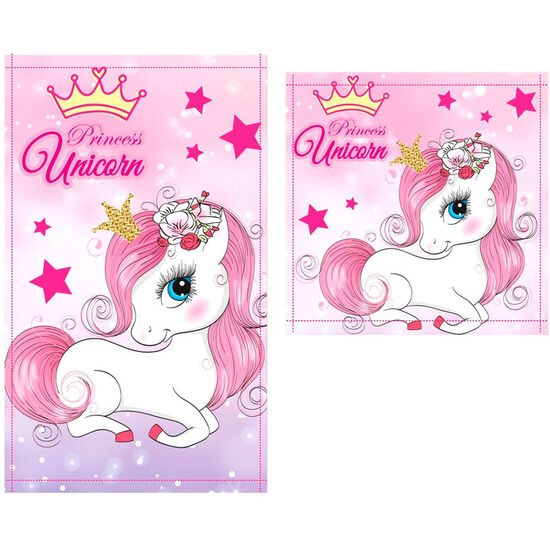 SET 2 TOALLAS BAÑO UNICORNIO ALGODON image 0