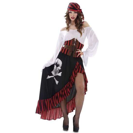 DISFRAZ BANDANA PIRATE PAÑUELO, VESTIDO, CORSÉ Y CINTURÓN TALLA XXL image 0