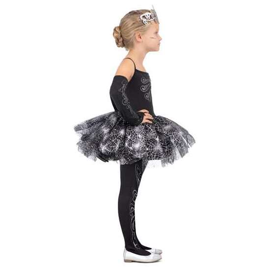 DISFRAZ BAILARINA ESQUELETO TIARA, VESTIDO, MITONES Y MALLAS TALLA 7-9 Y image 1