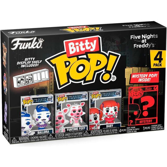 BLISTER 4 FIGURAS BITTY POP FIVE NIGHTS AT FREDDYS SURTIDO image 0