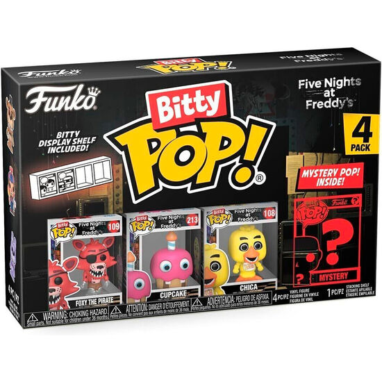 BLISTER 4 FIGURAS BITTY POP FIVE NIGHTS AT FREDDYS SURTIDO image 1