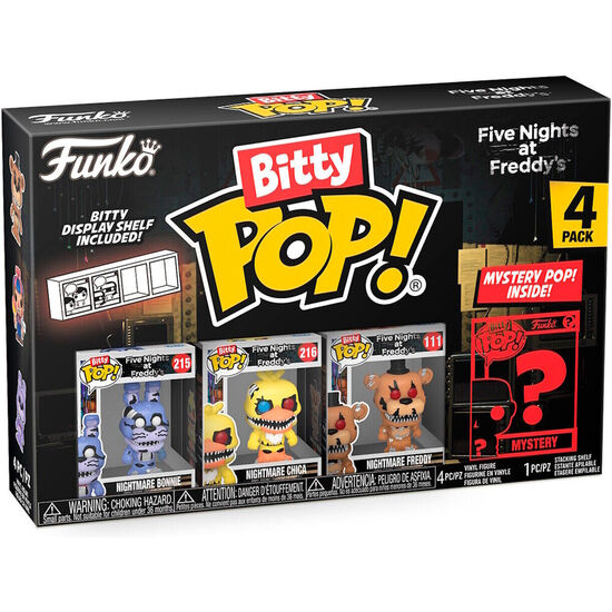 BLISTER 4 FIGURAS BITTY POP FIVE NIGHTS AT FREDDYS SURTIDO image 2