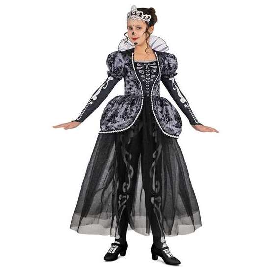 DISFRAZ REINA DE LAS CATACUMBAS TIARA, VESTIDO Y MALLAS TALLA 7-9 Y image 0