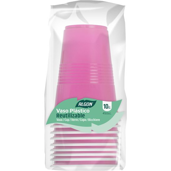SET-10 VASO BICOLOR ROSA-BL 450 ALGON image 0