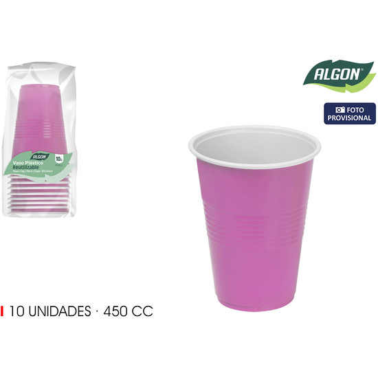 SET-10 VASO BICOLOR ROSA-BL 450 ALGON image 1