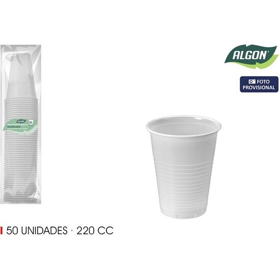 SET-50 VASO BLANCO 220CC ALGON image 0