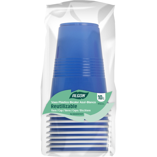 SET-10 VASO BICOLOR AZUL-BL 450 ALGON image 0