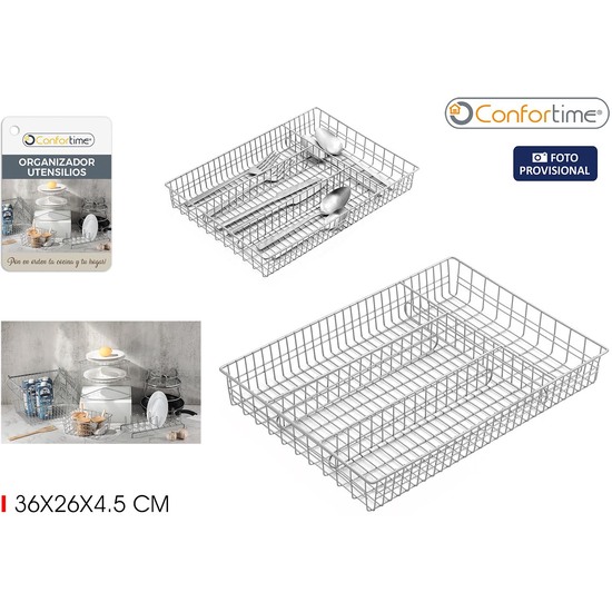 ORGANIZADOR UTENSILIOS GREY 36X26CM CONFORTIME image 1