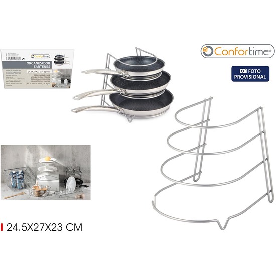 ORGANIZADOR SARTEN GREY 24.5X27X23C CONFORTIME image 1