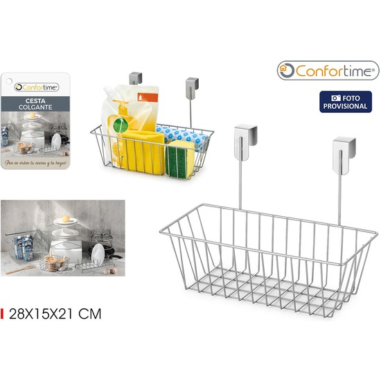 CESTA COLGANTE COCINA GREY 28X15X21 CONFORTIME image 1