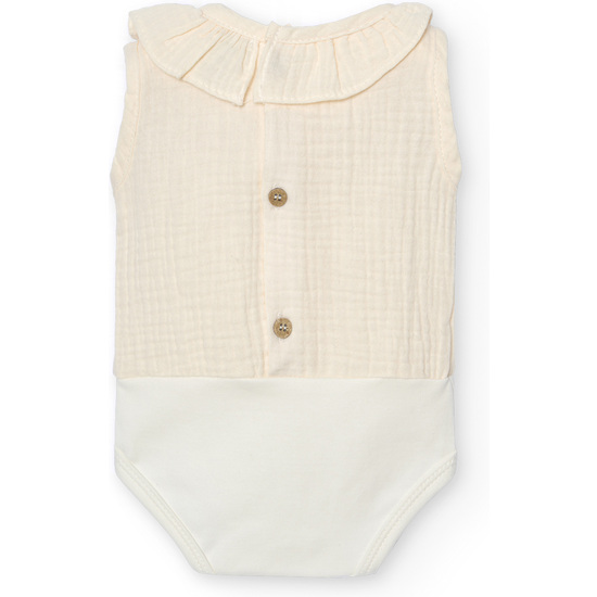 BODY C/VOLANTE BAMBULA SIN MANGAS VERDE TALLA 9 MESES image 1