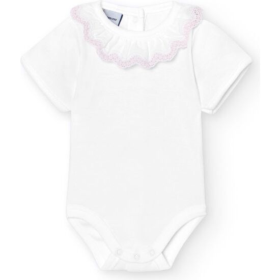 BODY CUELLO VOLANTE BOLILLO ROSA TALLA 18 image 0