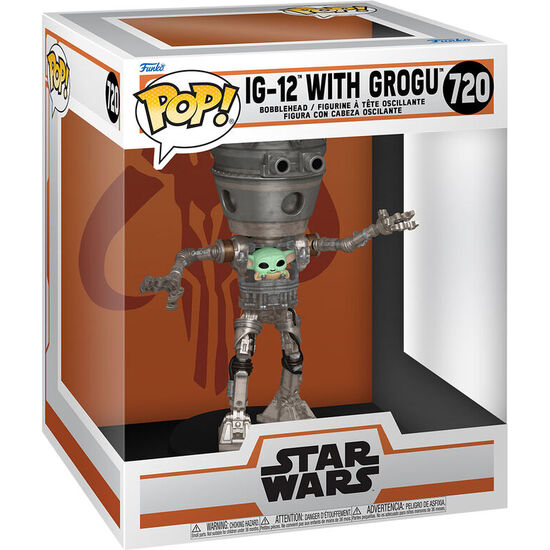 FIGURA POP DELUXE STAR WARS THE MANDALORIAN IG-12 WITH GROGU image 0