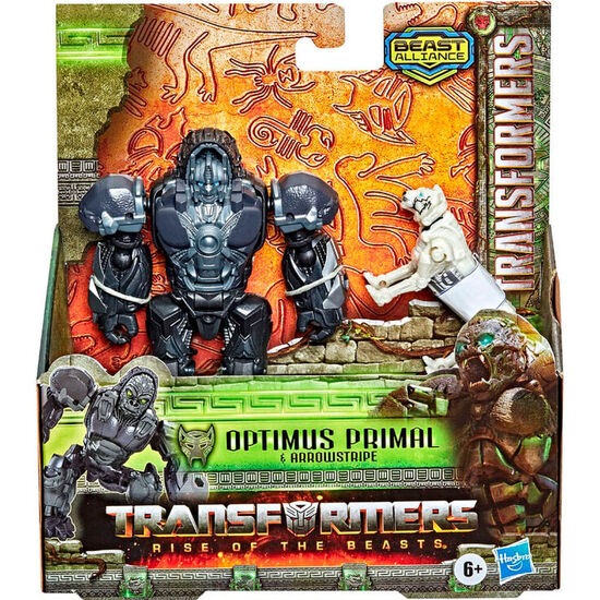 FIGURA OPTIMUS PRIMAL & ARROWSTRIPE BEAST ALLIANCE WEAPONIZER EL DESPERTAR DE LAS BESTIAS TRANSFORMERS 13CM image 3
