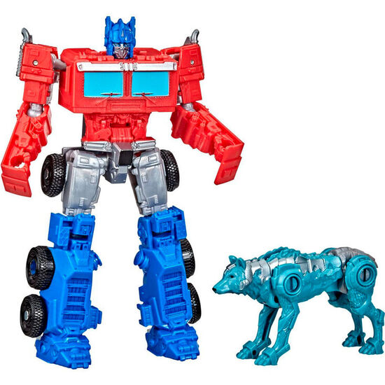 FIGURA OPTIMUS PRIME & CHAINCLAW BEAST ALLIANCE WEAPONIZER EL DESPERTAR DE LAS BESTIAS TRANSFORMERS 13CM image 0
