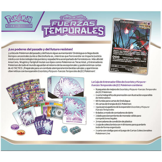 ESTUCHE SURTIDO JUEGO CARTAS COLECCIONABLES ELITE FUERZAS TEMPORALES ESCARLATA Y PURPURA POKEMON ESPAÑOL image 1