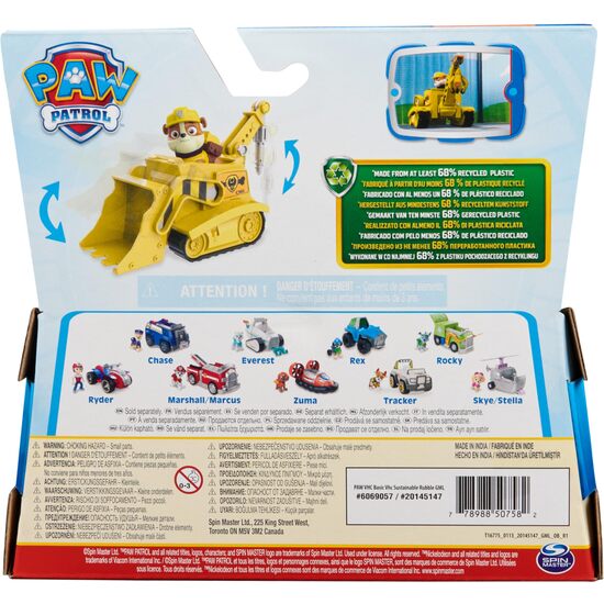 VEHICULO CLASICO SOSTENIBLE RUBBLE PATRULLA CANINA PAW PATROL image 2