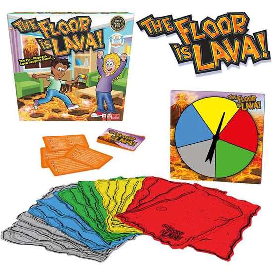 JUEGO FLOOR IS LAVA. EL DIVERTIDO Y DINÁMICO JUEGO DE SALTAR LA LAVA. INCLUYE 27 TARJETAS DE DESAFIO. image 0