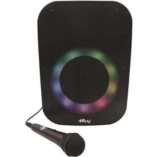ALTAVOZ PORTATIL PARTY. CON EFECTOS DE LUZ, MICRÓFONO, BATERÍA RECARGABLE, NEGRO, CON BLUETOOTH.25,5X20,3X35,7CM image 0