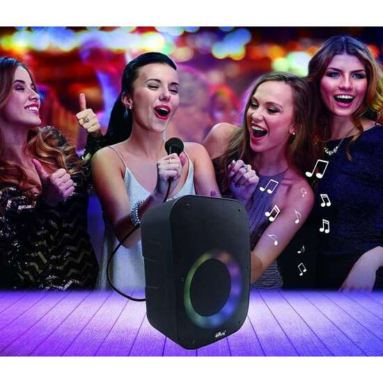 ALTAVOZ PORTATIL PARTY. CON EFECTOS DE LUZ, MICRÓFONO, BATERÍA RECARGABLE, NEGRO, CON BLUETOOTH.25,5X20,3X35,7CM image 5