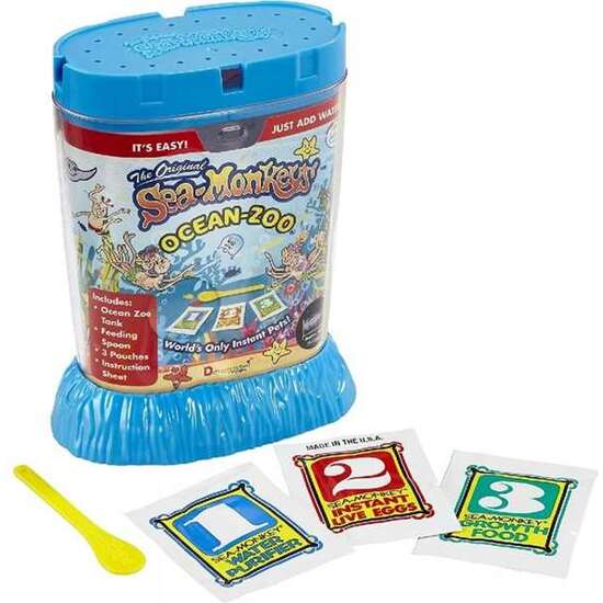 SEA MONKEYS OCEAN ZOO SON PLACTON Y MICRO CRUSTÁCEOS.INCLUYE HUEVOS DE VIDA INSTANTANEA COMIDA CUCHARA E INSTRUCCIONES. image 0