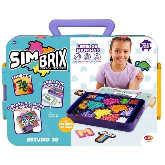 SIMBRIX ESTUDIO 3D CON TRES TEMATICAS DIFERENTES ANIMALES ACUÁTICOS, JARDÍN MÁGICO Y BRILLO GALÁCTICO. INCLUYE 1200 BRICKS. image 1